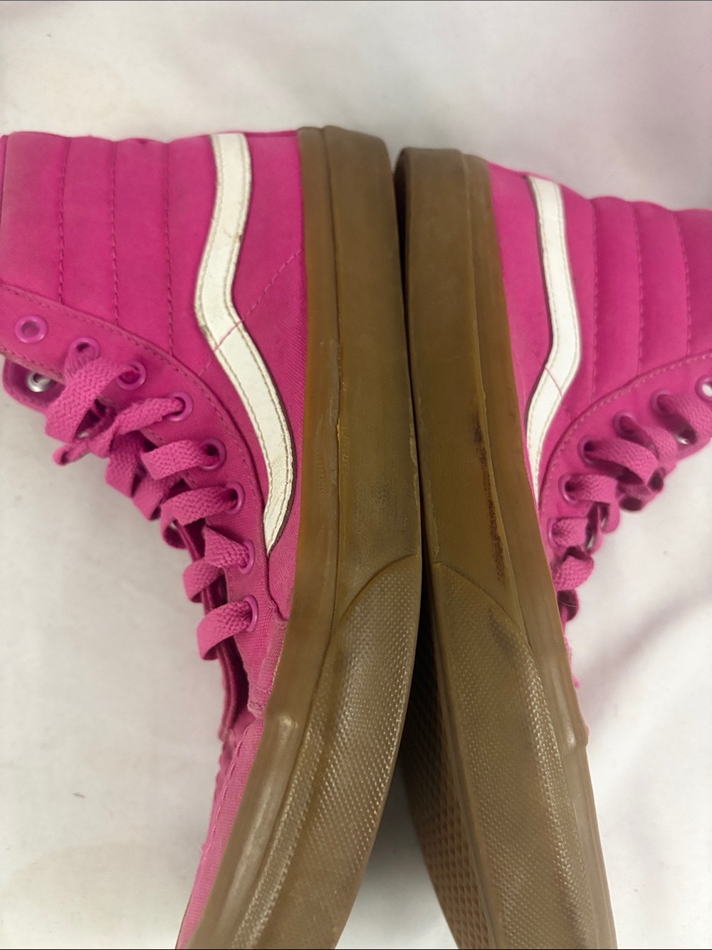 Vans Womens Hightop Shoes Size 9 Pink Sneakers Skateboard - Picture 12 of 13